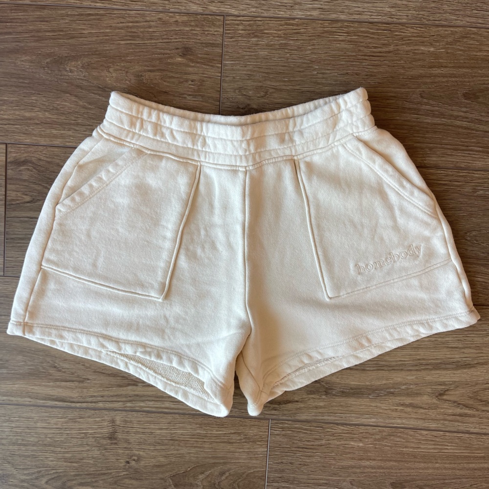 GLEE + CO Homebody Sweat Shorts- Size S, Coconut Milk